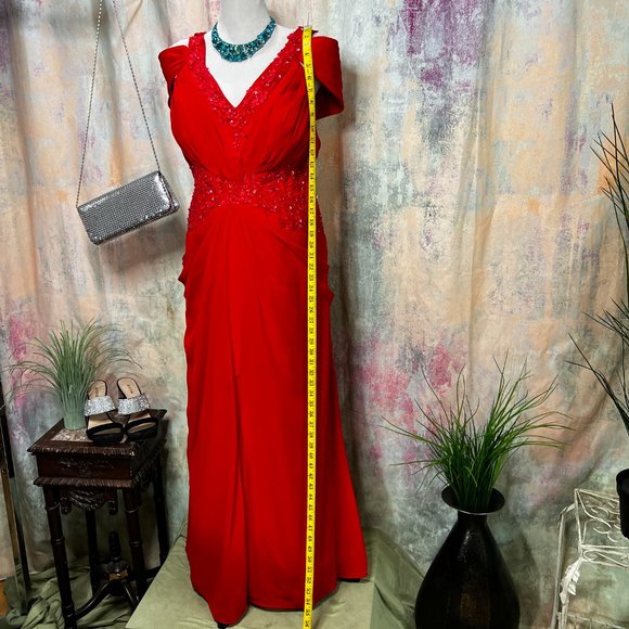 📌JJs House Glamorous Beaded off Shoulder Sleeves Prom - Ball - Evening Gown - Picture 6 of 16